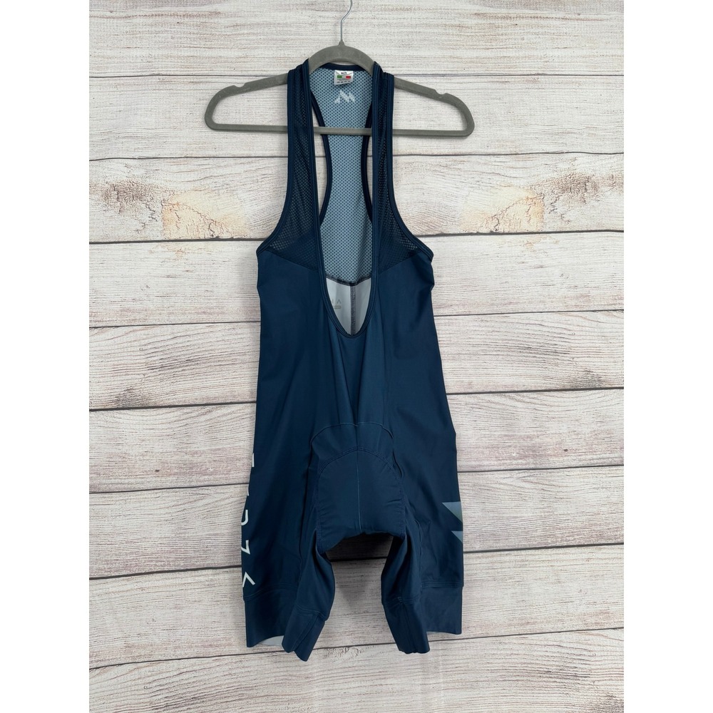 Mauna Cycling Bib Shorts Men M Navy Blue Padded Chamois Italian Fabric